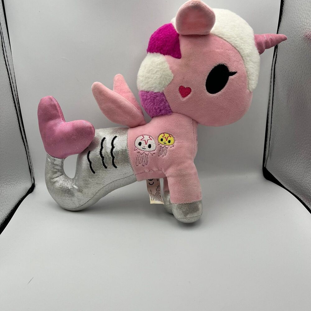 Tokidoki mermicorno Jelly Neon Star pink plush 7 " in  half unicorn mermaid